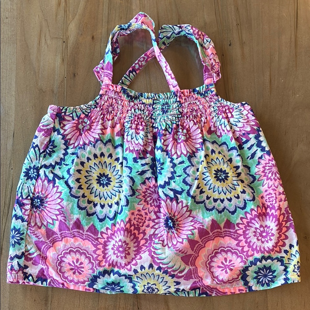 Floral Kids Top - Pink and Blue - Gymboree - 2T